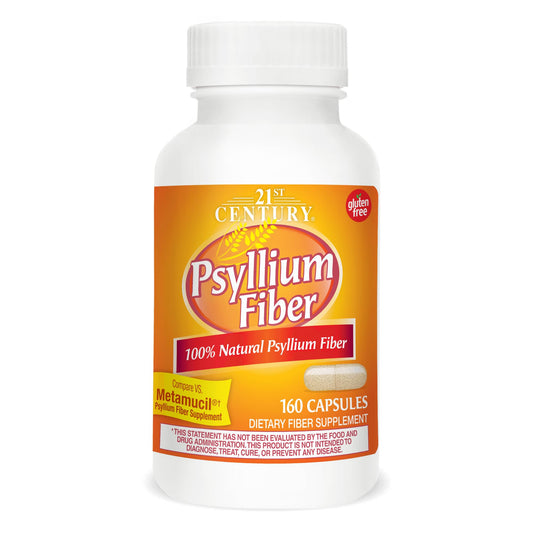 21st Century Psyllium Fiber 160 Capsules – 2 Pack