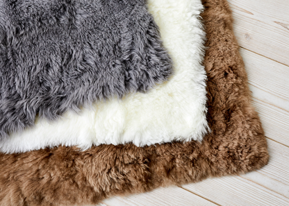 Ivory Shearling Yoga Mat - Quiet Luxury. Free next day UK shipping and Luxury Gift Box.