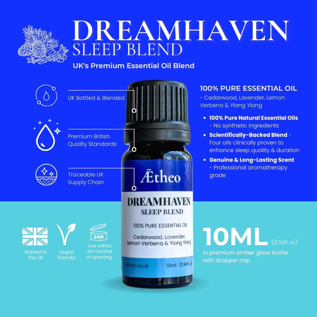 Aetheo Tranquil Sleep Gift Set — Fabric Diffuser and 2 Essential Oils