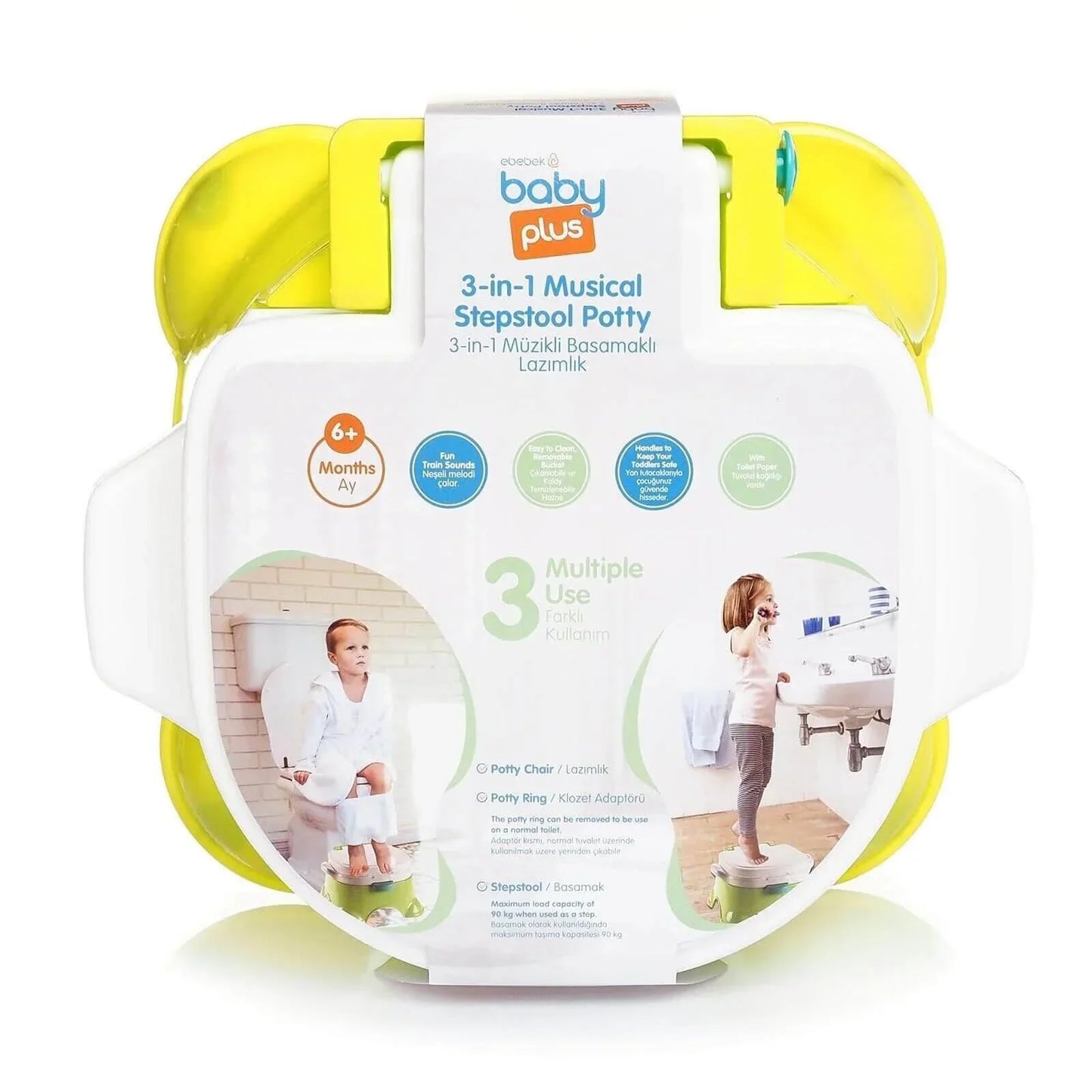 baby plus - 3 in 1 Musical Potty & Step Stool - Multicolour