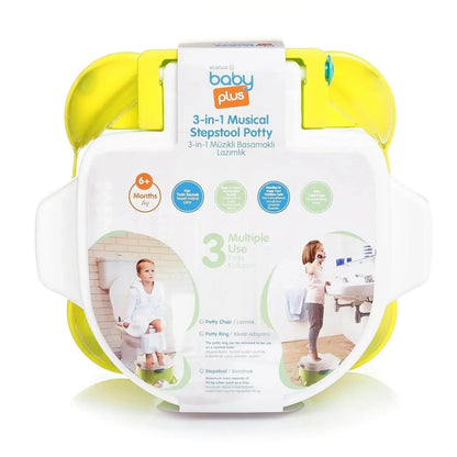 baby plus - 3 in 1 Musical Potty & Step Stool - Multicolour