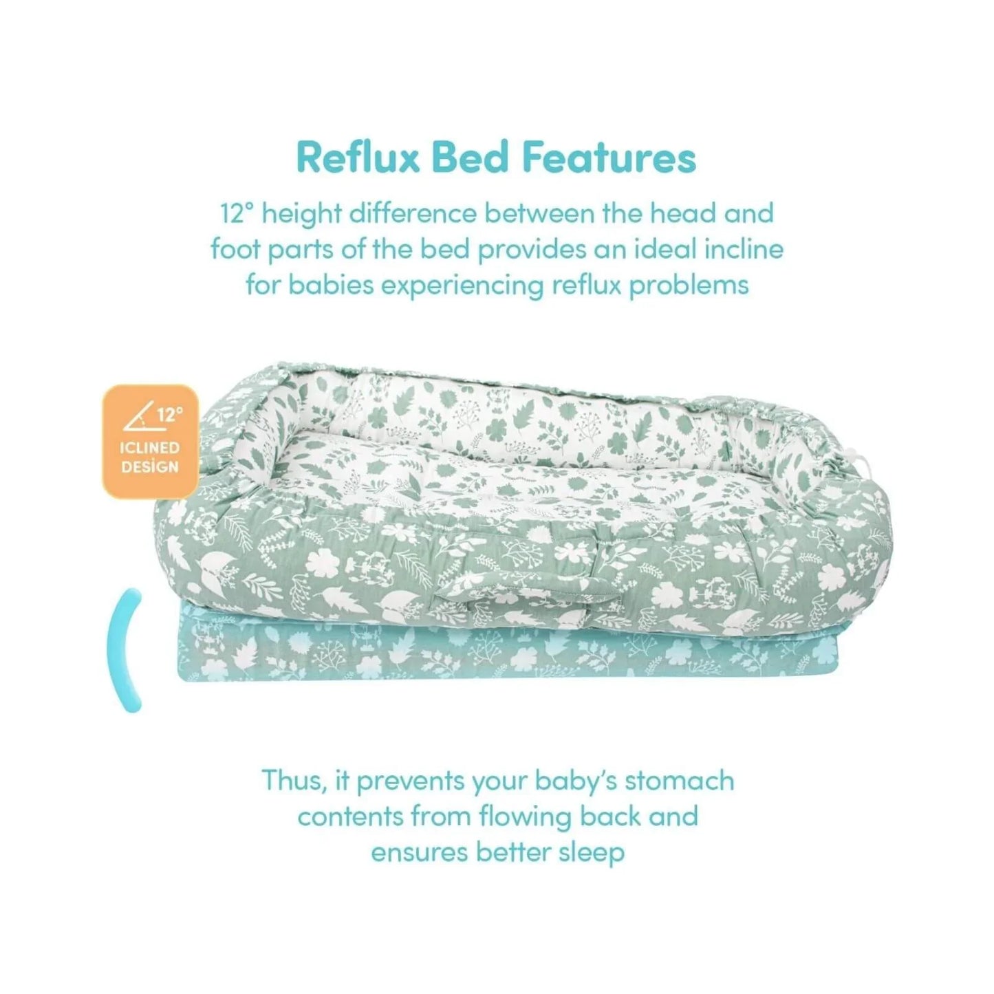 baby plus Mother Side Baby Reflux Bed - Green