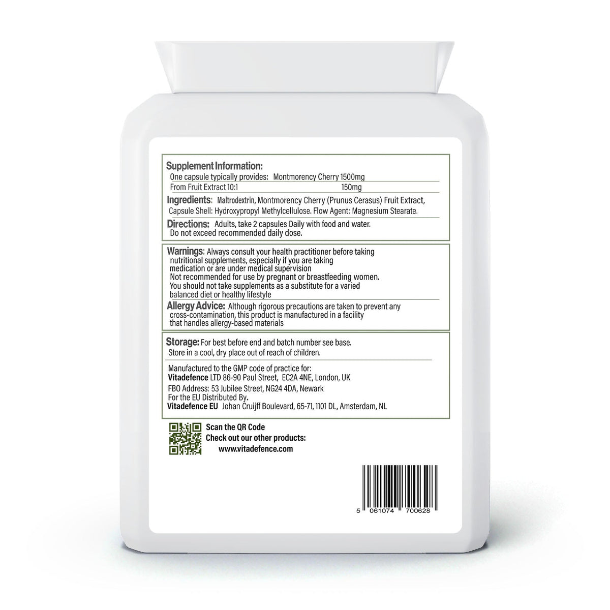 Montmorency 2-Pack | Pure Cherry Extract 1500mg – 180 Capsules (2 x 90)