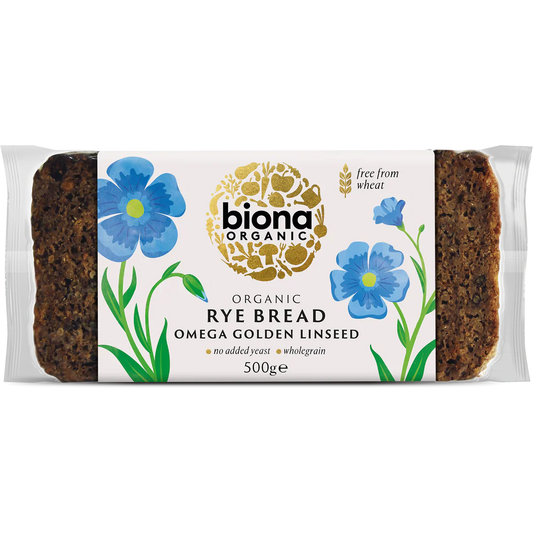 Organic Rye Bread - Omega Golden Linseed - 500g - Biona