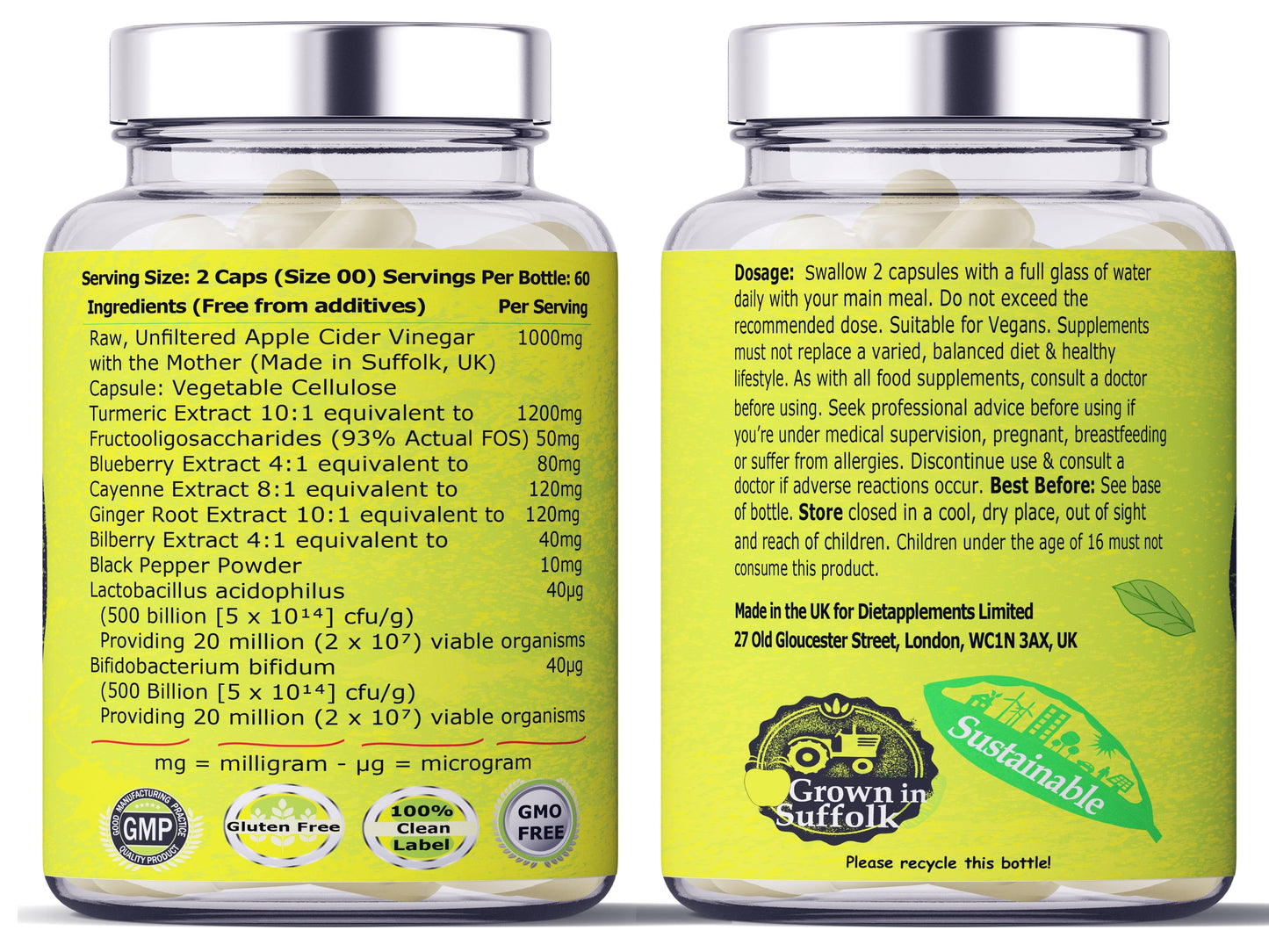 Apple Cider Vinegar with the Mother, Superfood, Biocultures & Berries Complex