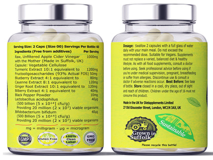 Apple Cider Vinegar with the Mother, Superfood, Biocultures & Berries Complex