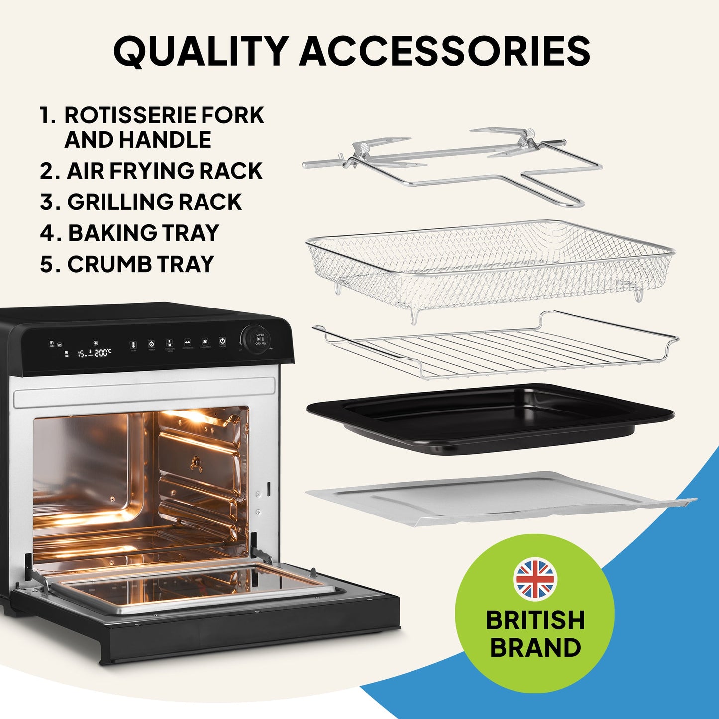 f77 Super Oven Pro - 30L Digital Air Fryer Oven