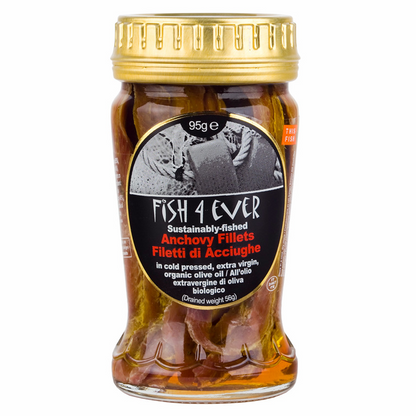 Anchovies in Organic Olive Oil - Fish4Ever - 95g