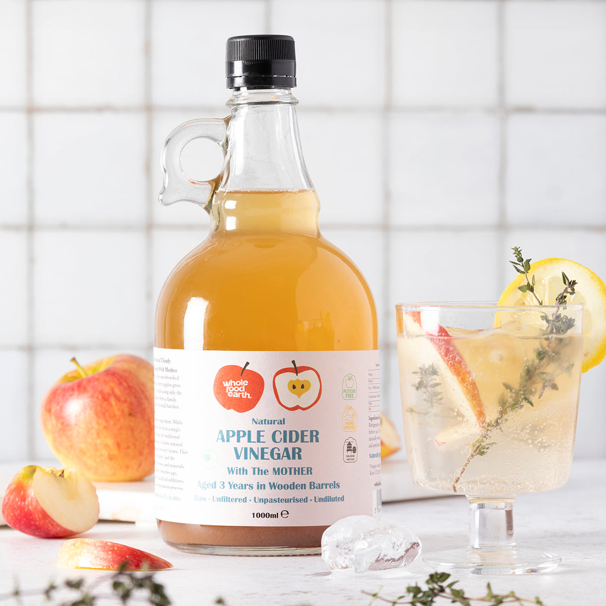 Apple Cider Vinegar 3 x 1L With "Mother" | Raw | Unpasteurised | Unfiltered | GMO Free