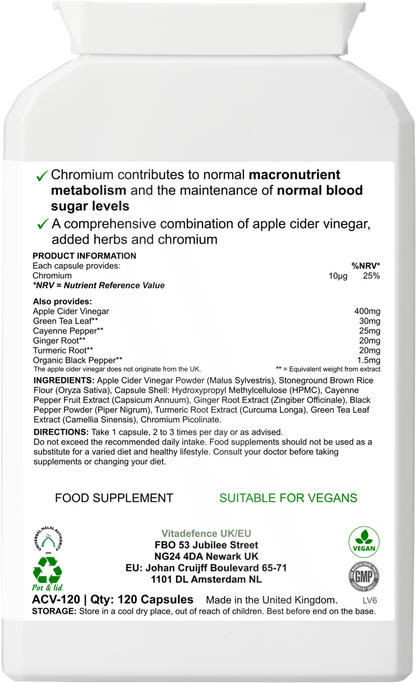 Mela Multi al sidro | Con Cromo, Curcuma ed Erbe Officinali – 120 Capsule Vegane