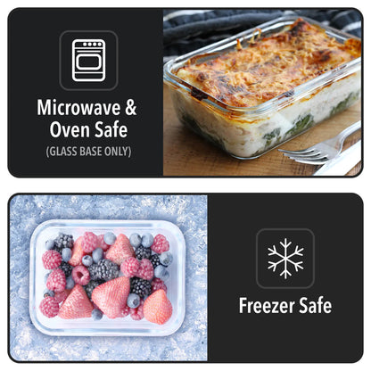 Glass Meal Prep Containers – Freezer & Oven Safe | 5 Pack