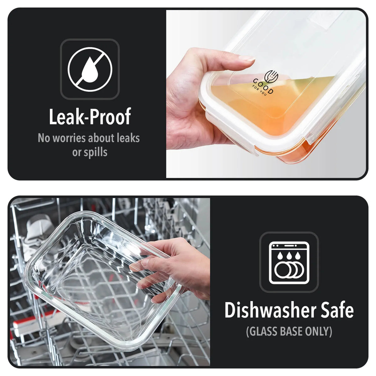 Glass Meal Prep Containers – Freezer & Oven Safe | 5 Pack