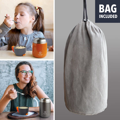 Insulated BPA-Free Food Flask 730ml – No Microwave | Grey