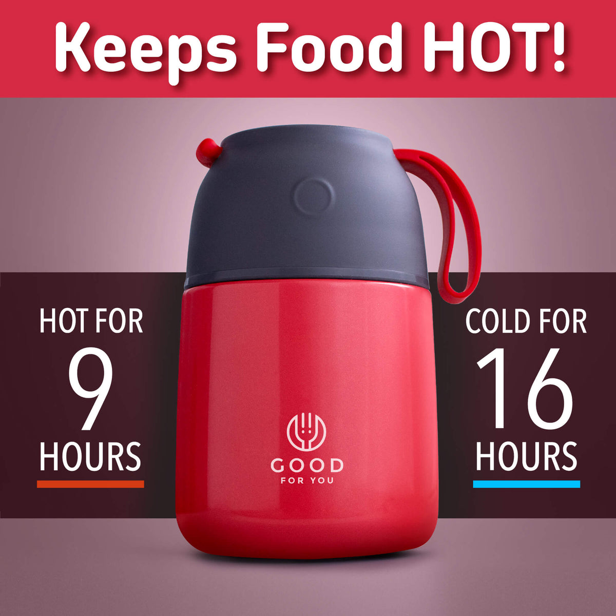 Insulated BPA-Free Kids Food Flask 530ml – Hot Lunches | Red