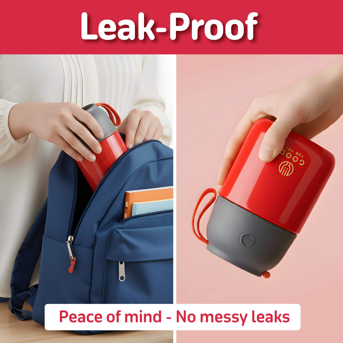 Insulated BPA-Free Kids Food Flask 530ml – Hot Lunches | Red