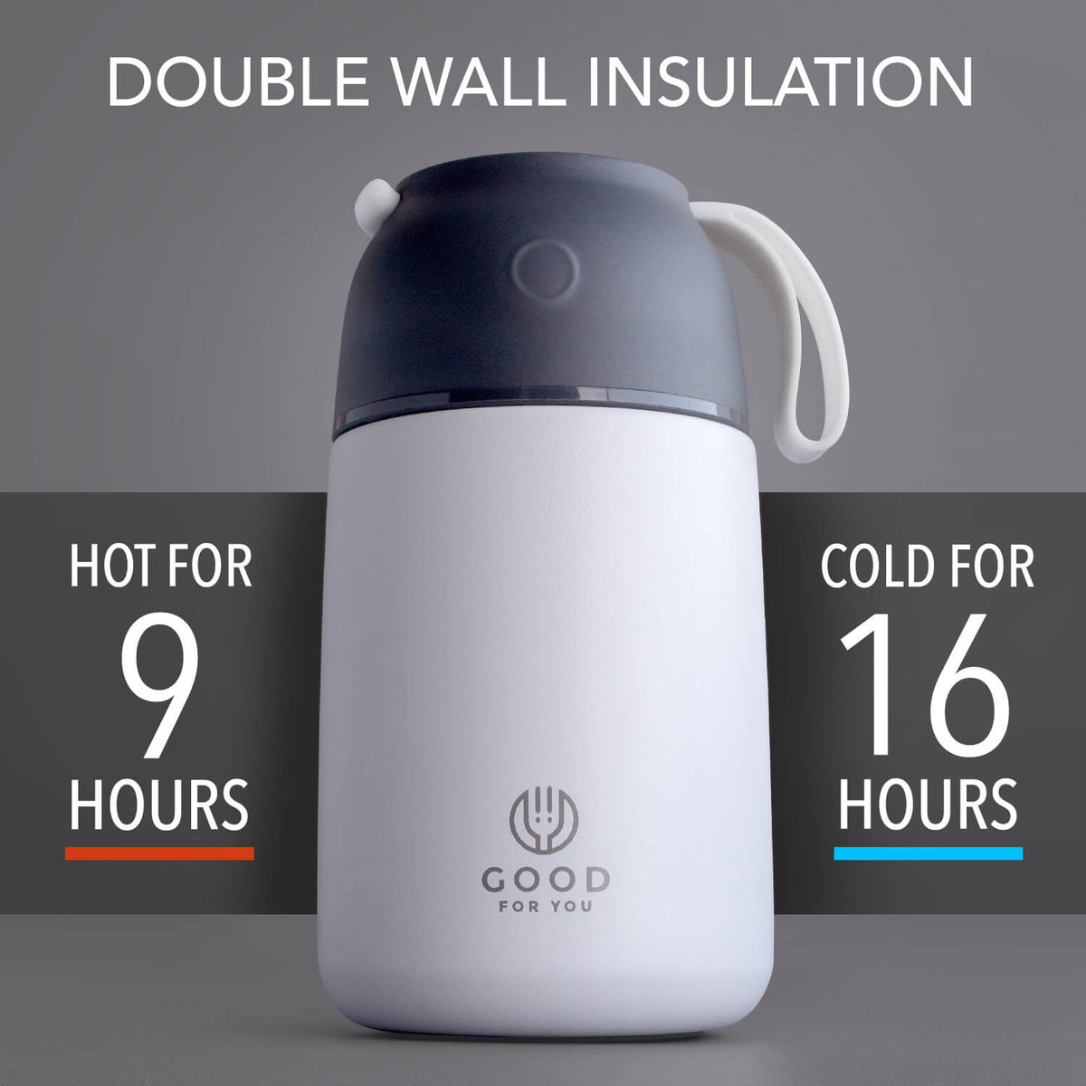 Insulated BPA-Free Food Flask 730ml – No Microwave | White