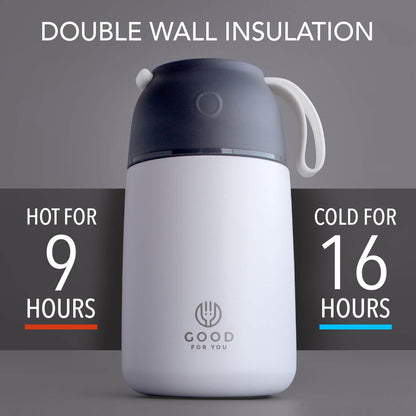 Insulated BPA-Free Food Flask 730ml – No Microwave | White