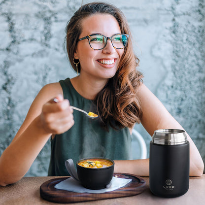 Insulated BPA-Free Food Flask 730ml – No Microwave | Black