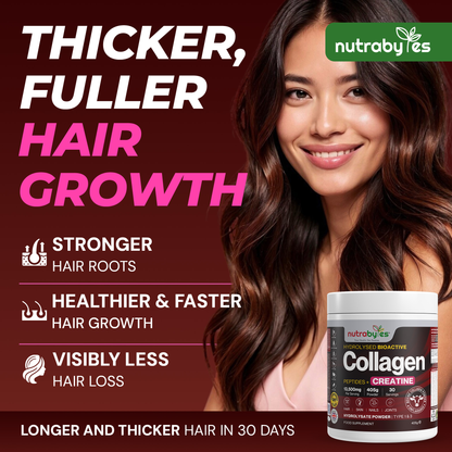 Collagen Powder with Creatine Monohydrate | Ultimate Beauty & Fitness Combo | Unflavoured | 405g