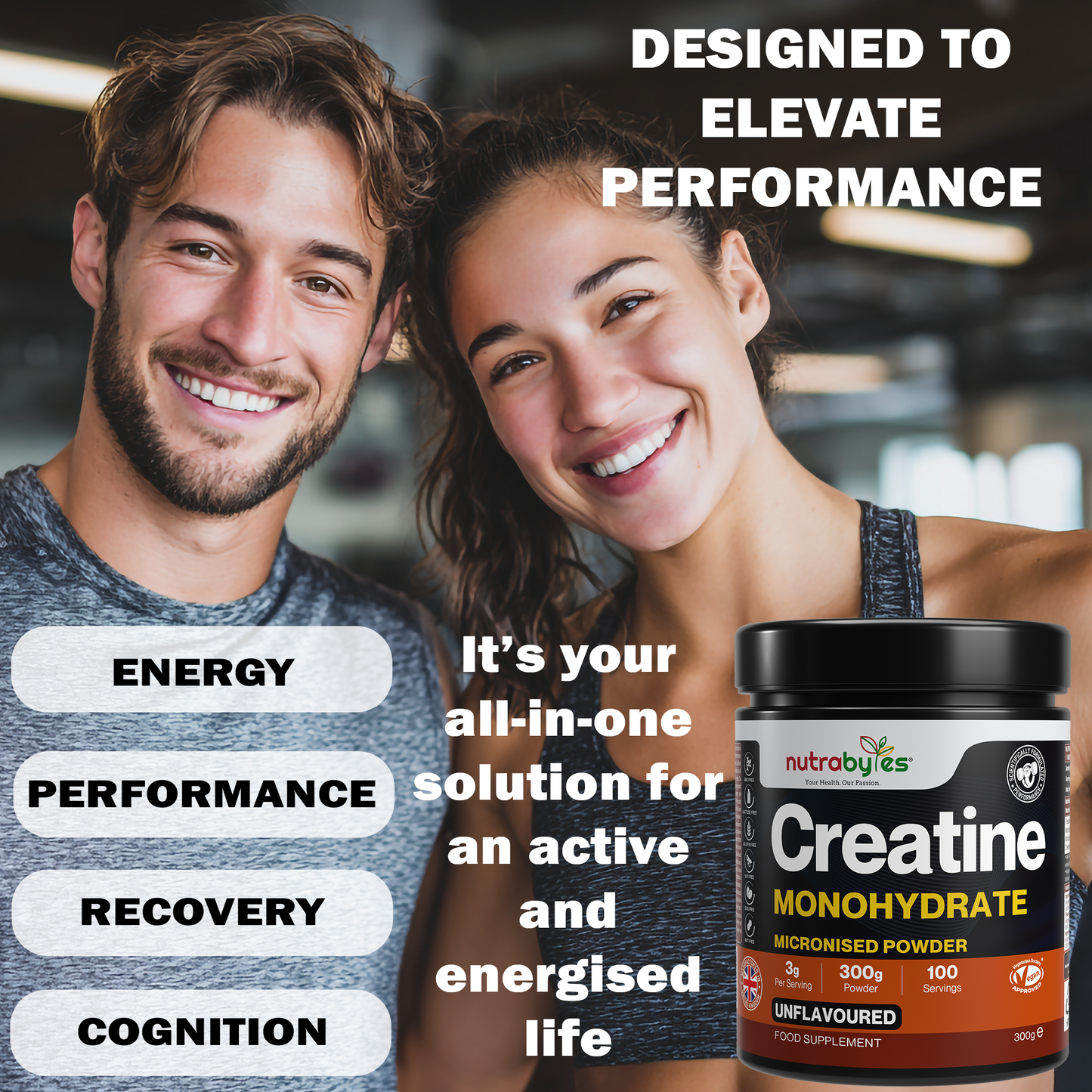 Creatine Monohydrate Powder 300g (100 Servings) – Pure Micronised Creatine Powder Supplement for Men & Women, Pre & Post Workout Strength, Muscle Growth & Recovery, Vegan – Unflavoured