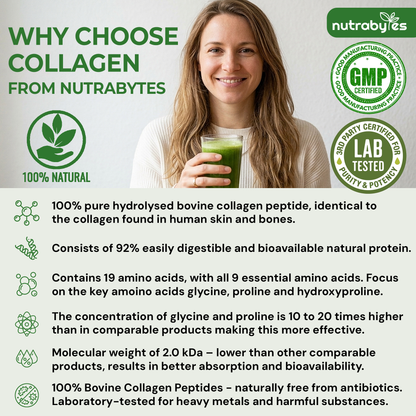 Collagen Powder 315g, Gold Standard Grass Fed Bovine Hydrolysed Peptides - High Levels of 9 Essential Amino Acids, Collagen Supplements, Protein Powder for Hair Skin Nails Joints, Made in UK