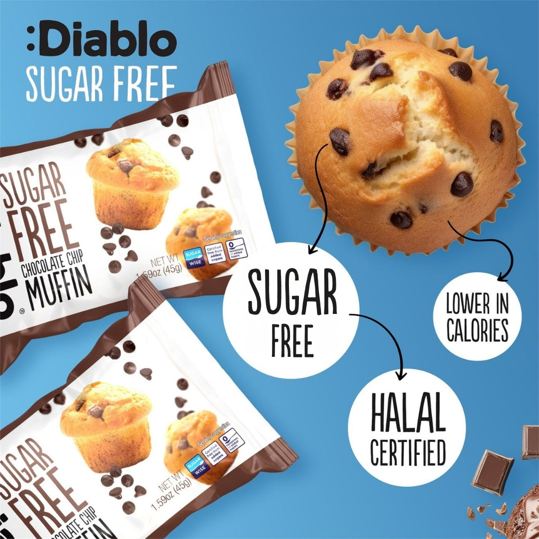 Sugar Free Chocolate Chip Muffins (45g x 6)
