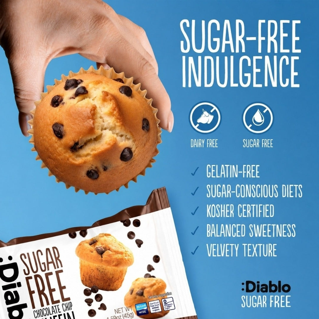 Sugar Free Chocolate Chip Muffins (45g x 6)