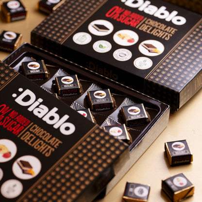 Delight No Added Sugar Chocolate Box Noir, Hazelnut, Forrest Fruit  (12 pieces, 115g)