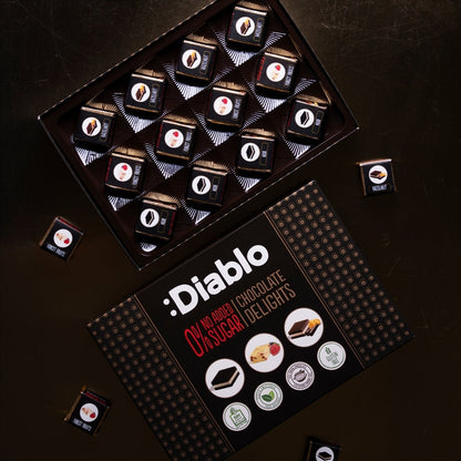 Delight No Added Sugar Chocolate Box Noir, Hazelnut, Forrest Fruit  (12 pieces, 115g)