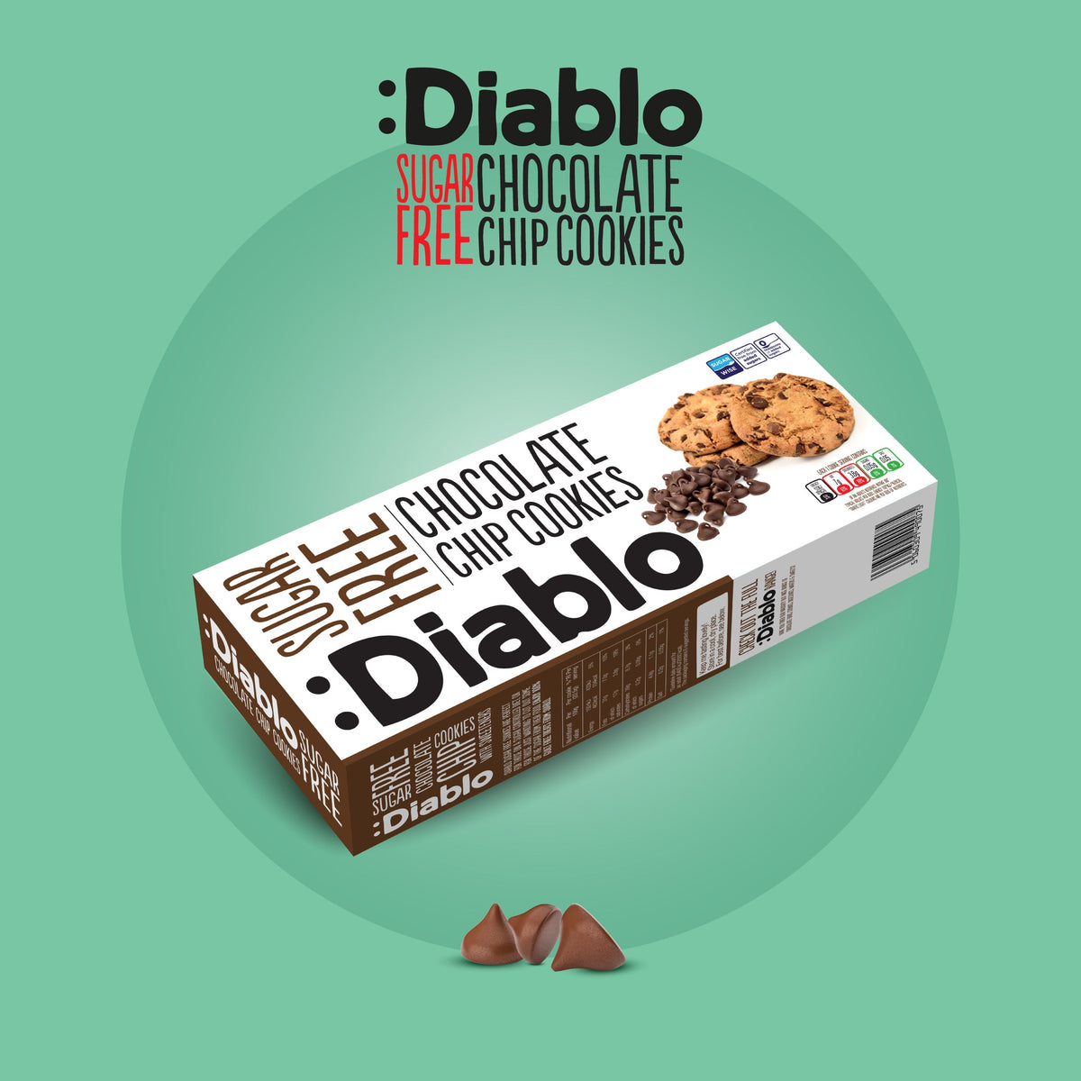 Sugar Free Chocolate Chip Cookies (130g)