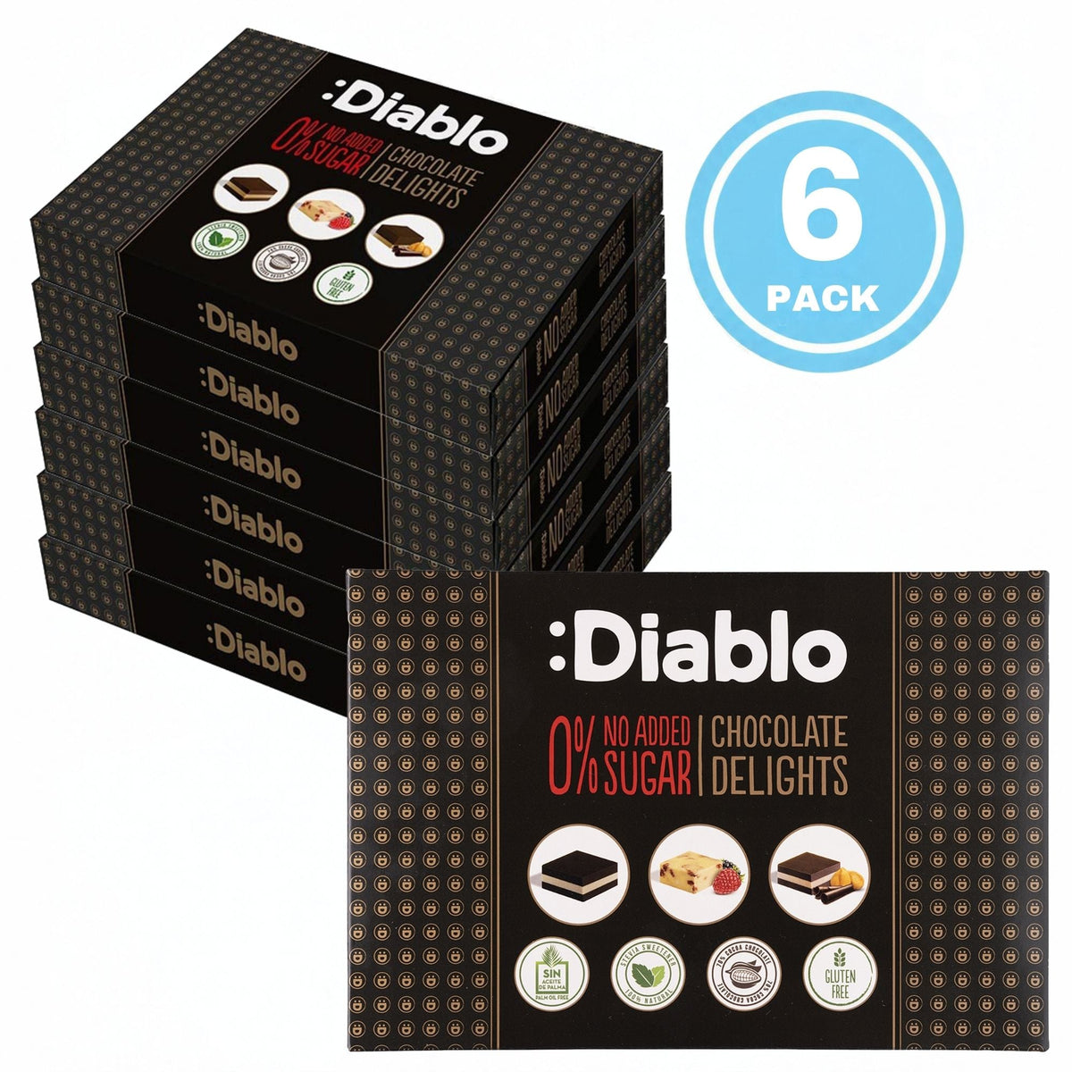 Delight No Added Sugar Chocolate Box Noir, Hazelnut, Forrest Fruit  (12 pieces, 115g)