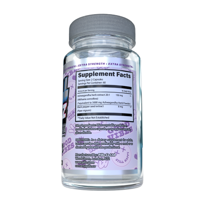 ChillPillz™ - Ashwagandha Extra Strength – 3000mg Root Extract with Black Pepper