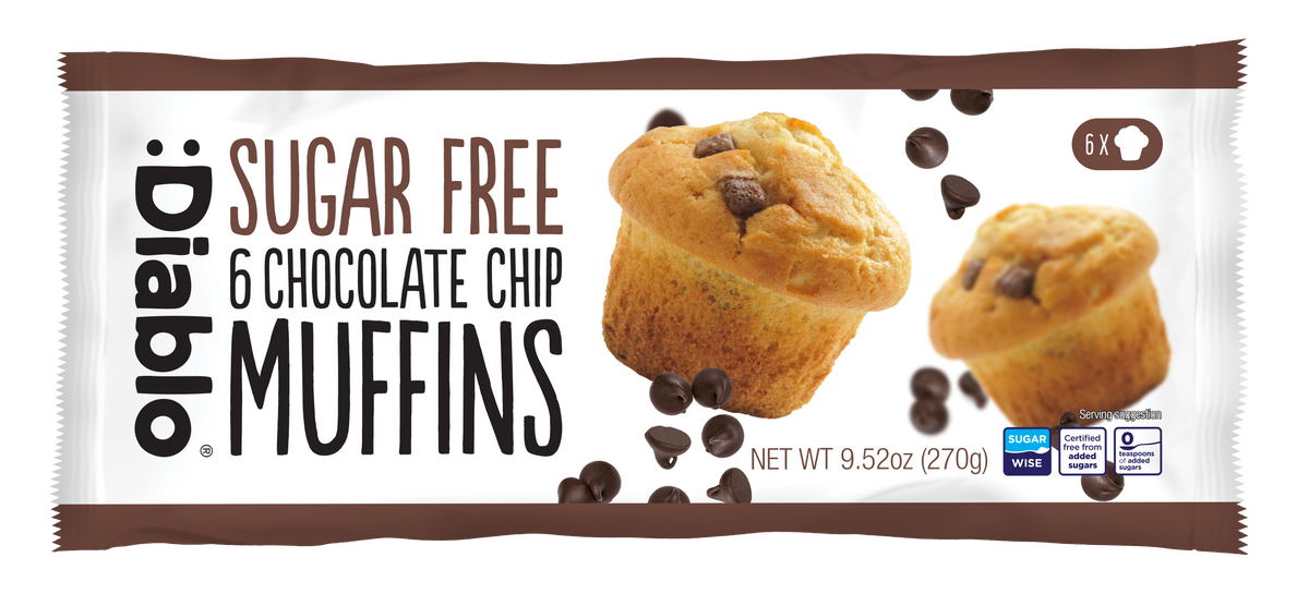 Sugar Free Chocolate Chip Muffins (45g x 6)