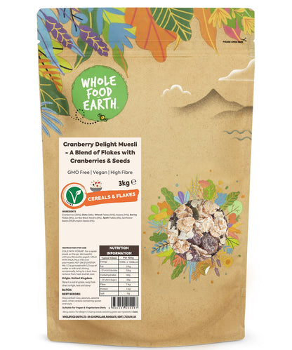 Cranberry Delight Muesli - A Blend of Flakes with Cranberries & Seeds