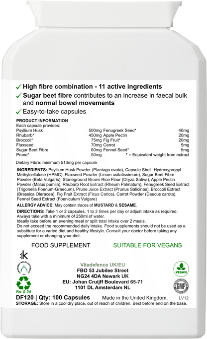 Psyllium Husk Multi | High-Fibre Botanical Blend – 100 Capsules