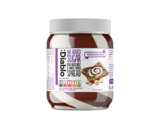 No Added Sugar White Chocolate and Hazelnut Duo Spread (350g)