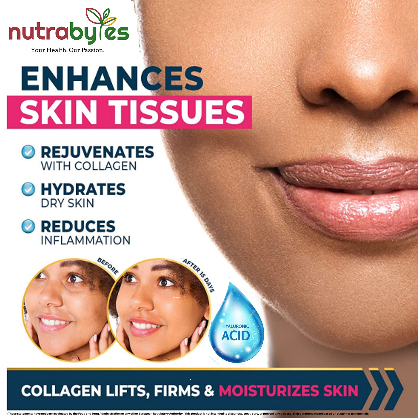 Marine Collagen Capsules Types 1 & 3 with Hyaluronic Acid & Vitamin C | 60 Capsules | 1-Month Supply | UK Made
