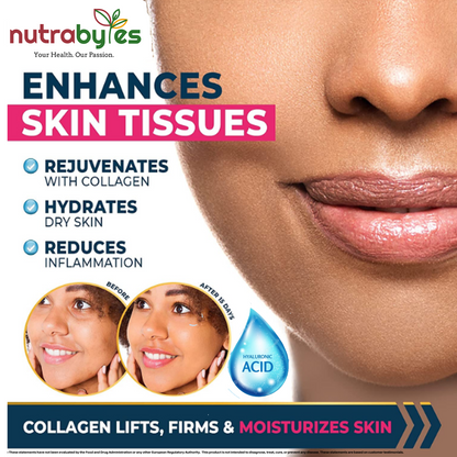 Marine Collagen Capsules Types 1 & 3 with Hyaluronic Acid & Vitamin C | 180 Capsules | 3-Month Supply | UK Made