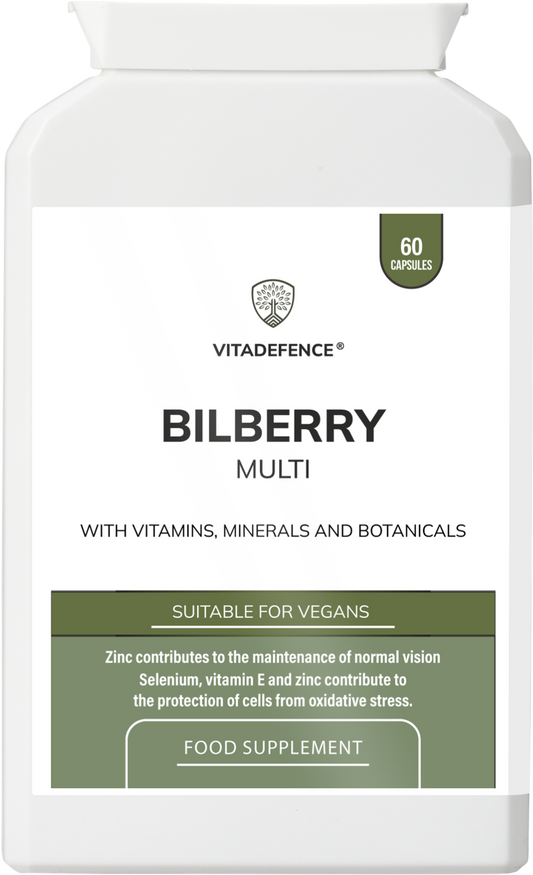 Bilberry Multi | With Pine Bark, Lutein, Zinc, Selenium & Vitamins – 60 Capsules