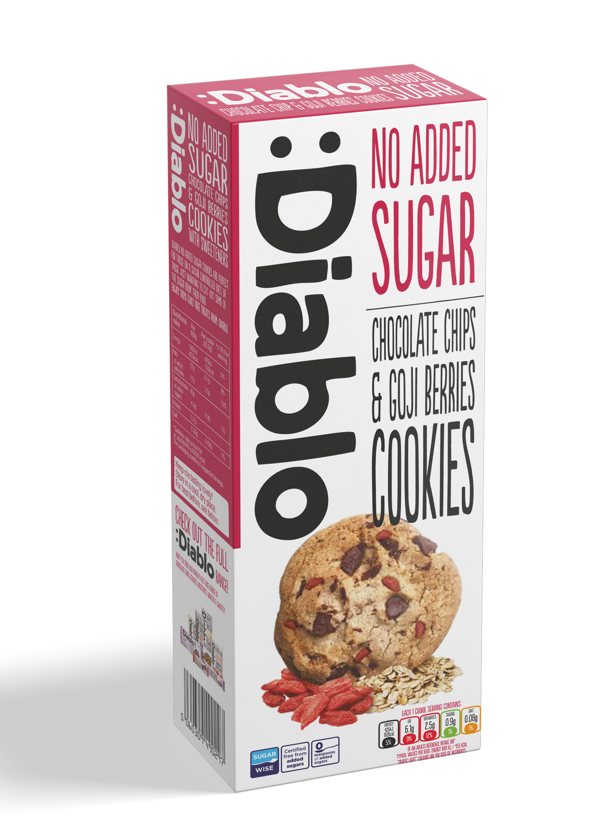 No Added Sugar Chocolate Chip & Goji Berry Cookies (135g)