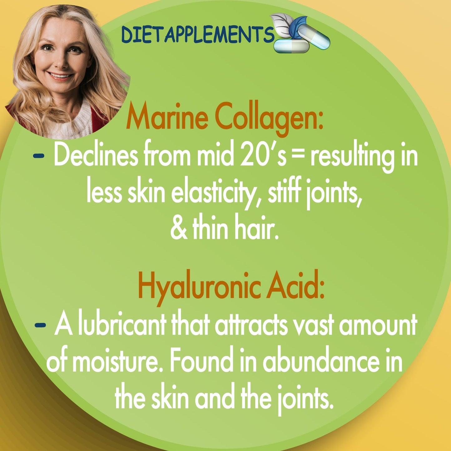 Complete Hair, Skin, Nails Supplement! Marine Collagen, Hyaluronic Acid, Biotin, Vitamins, Minerals, Superfood - 35 Ingredients