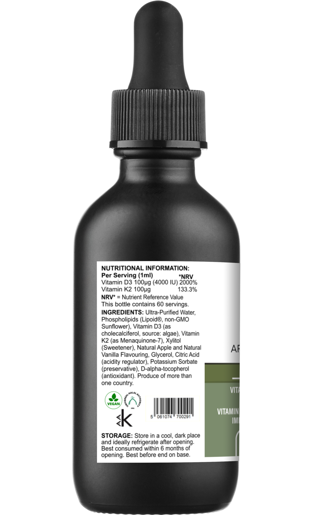 Vitamina D3 e K2 Liposomiale – Gusto Mela e Vaniglia
