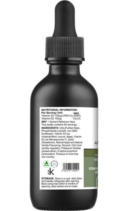Vitamina D3 e K2 Liposomiale – Gusto Mela e Vaniglia