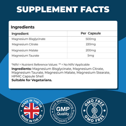 Four-In-One Magnesium Daily Capsules | Muscle Energy & Daily Support