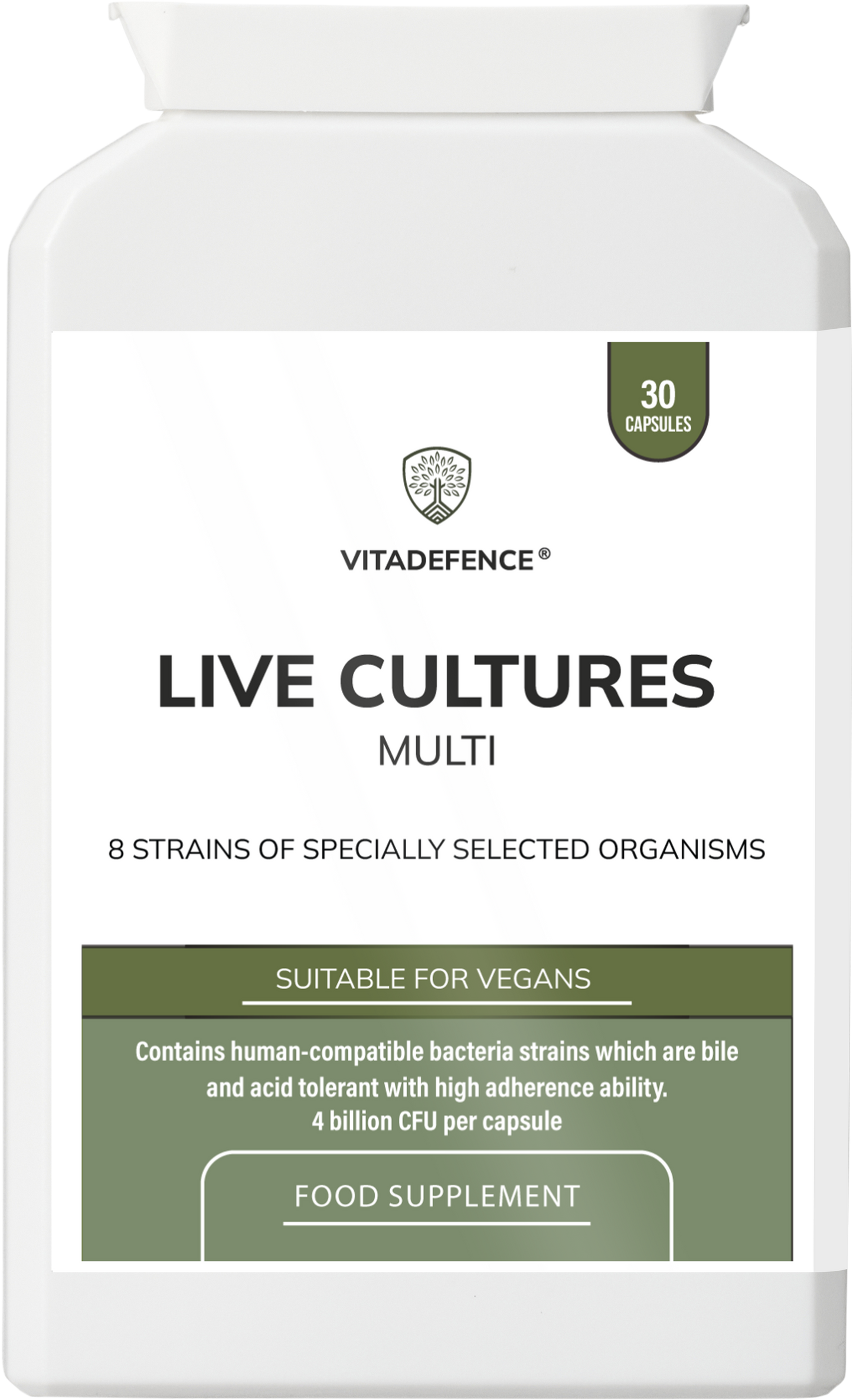 Live Cultures Multi | 8 Strains, 4 Billion CFU – 30 Capsules