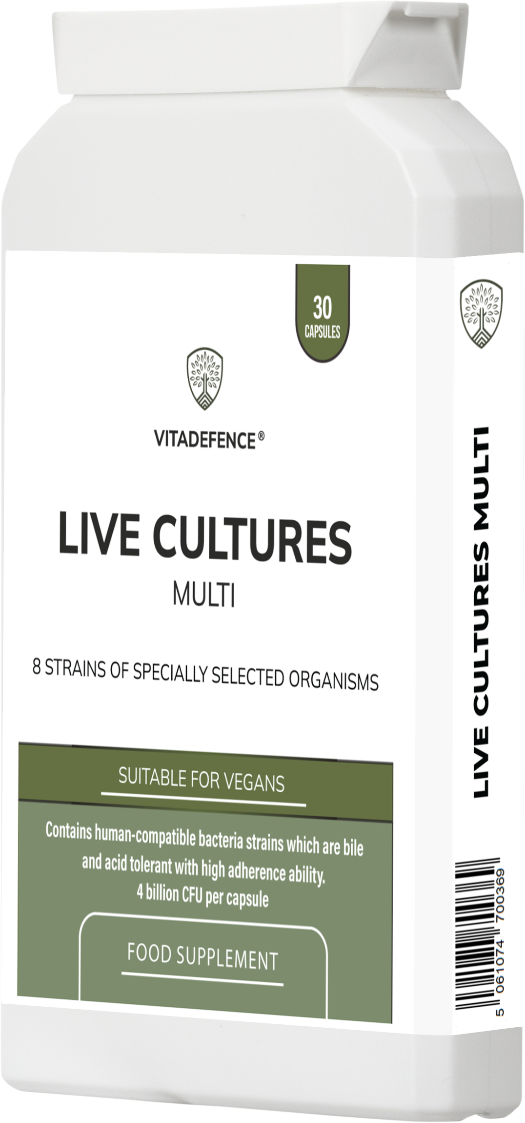 Live Cultures Multi | 8 Strains, 4 Billion CFU – 30 Capsules