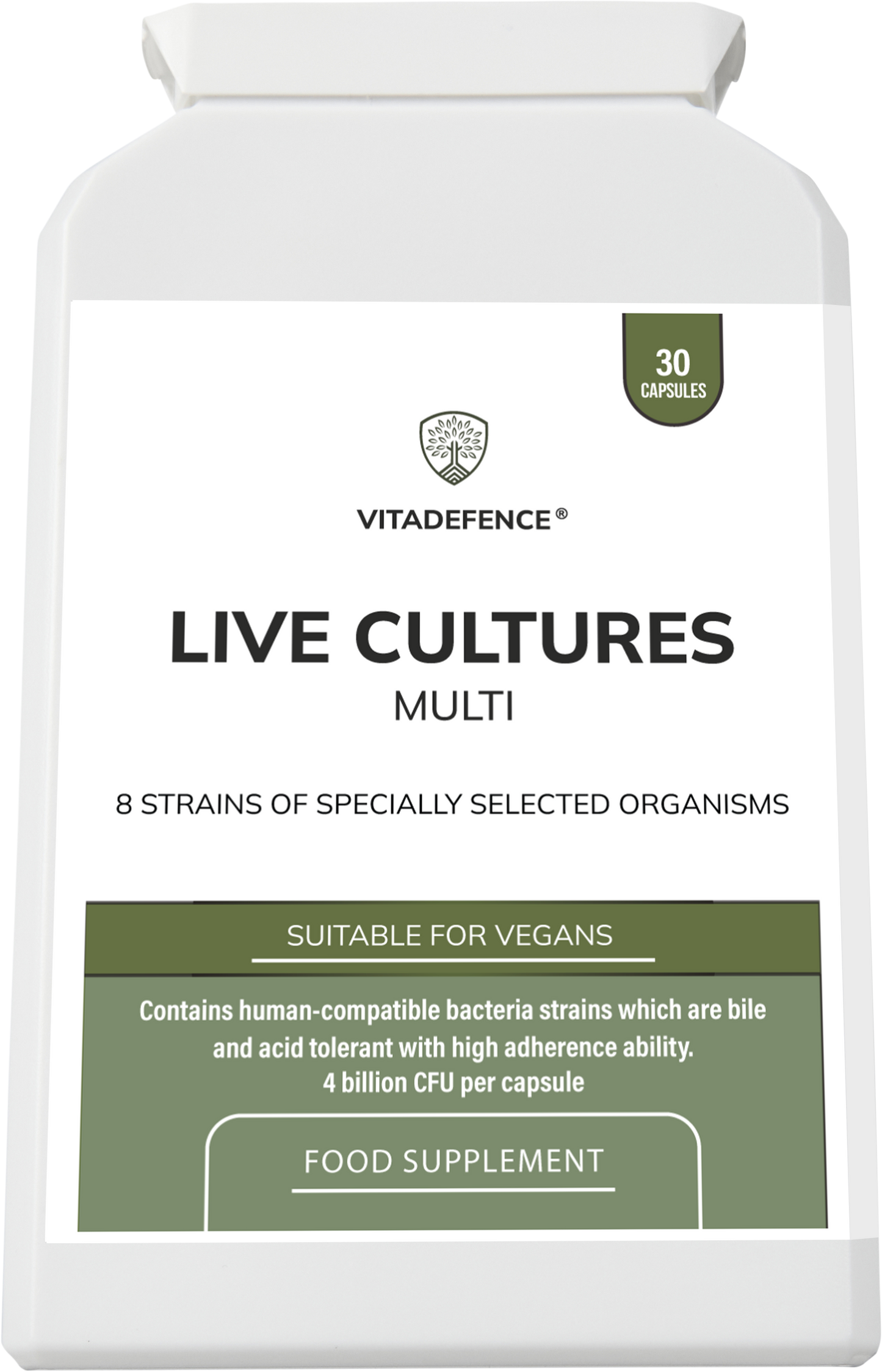 Live Cultures Multi | 8 Strains, 4 Billion CFU – 30 Capsules