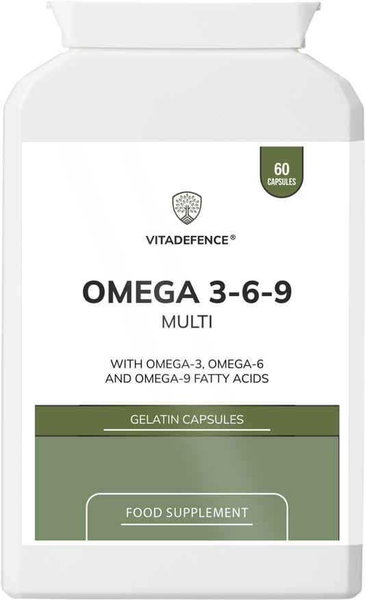 Omega 3-6-9 Multi | With Fish Oil, Flaxseed, Sunflower Oil & Vitamin E – 60 Gelatin Capsules