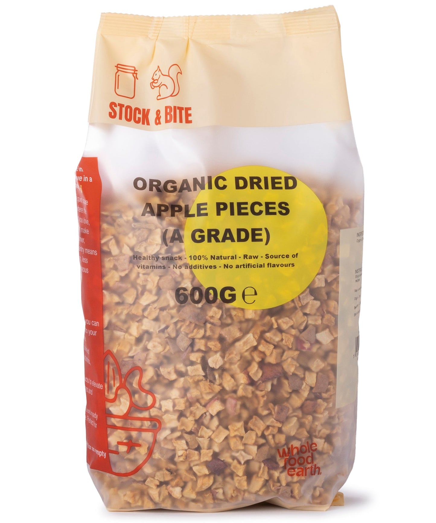 Organic Dried Apple Pieces (A Grade) - Stock & Bite - 600g