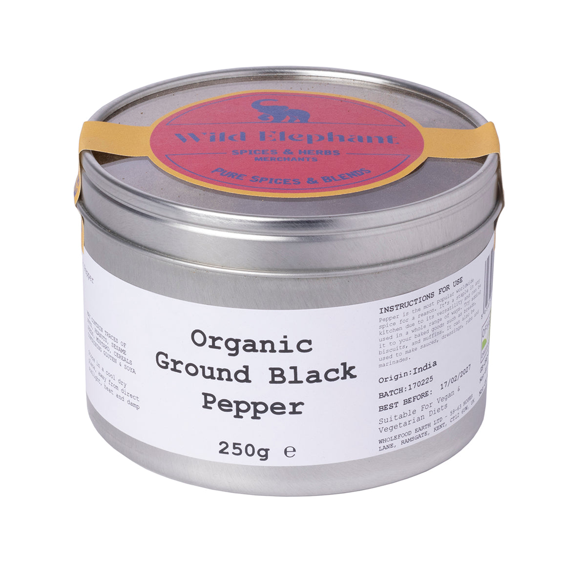 Organic Ground Black Pepper - Wild Elephant